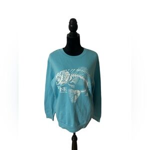Bone Collector Blue Graphic Women's Crewneck Sweatshirt